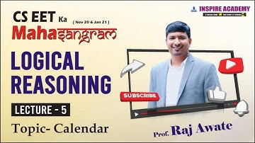 CSEET I Logical reasoning lecture 5 I Calender I raj awate