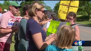 100 protest child separation policy outside VT immigration office
