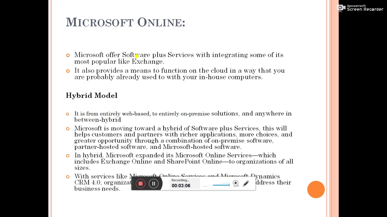 software plus services|Microsoft online