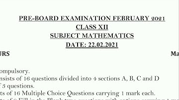12th maths 100% real PREBOARD 22FEB 💯 pseb