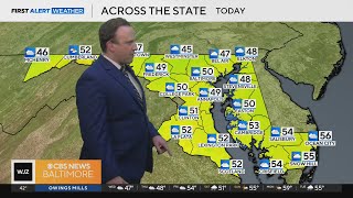Rain moves out of Baltimore, but clouds stick around