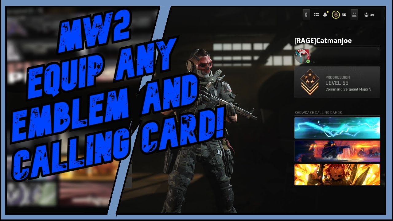 EQUIP ANY CALLING CARD AND EMBLEM! | MW2 GLITCH! - YouTube