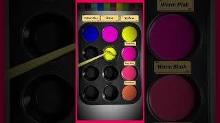 Generate 9 random colors from 3 colors Cobalt Blue, Permanent Rose and Yellow. #asmr #coloring