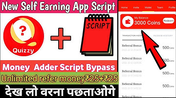 Quizzy App Coin Adder Script | Quizzy App Refer Script | Instant Redeem New Earning App