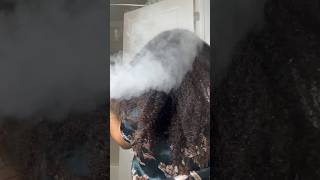 How to Moisturize dry hair by steaming curly hair #shorts #hairgrowth #naturalhair