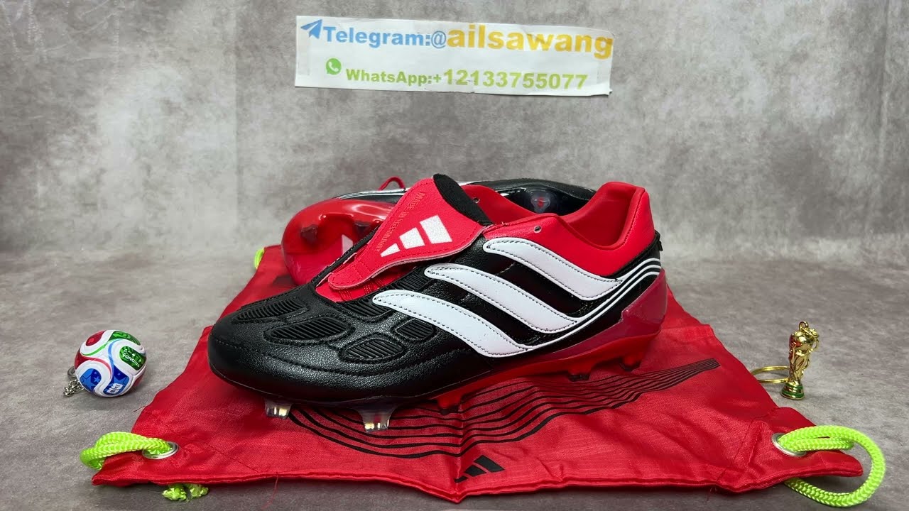 adidas Predator Precision FG Black White Collegiate Red Made in Germany