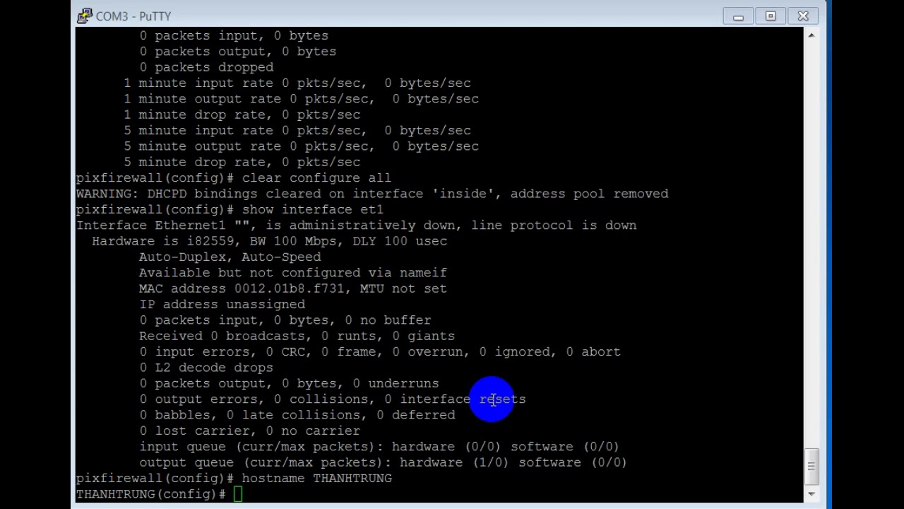 Cấu hình cơ bản Firewall Cisco PIX515e thông mạng Inside-Outside