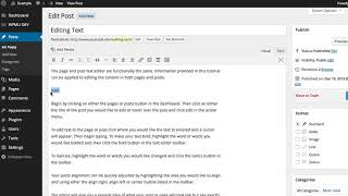 Editing Text in WordPress Visual Editor