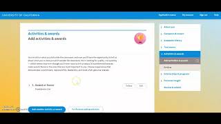UC Application – Activities and Awards screenshot 5
