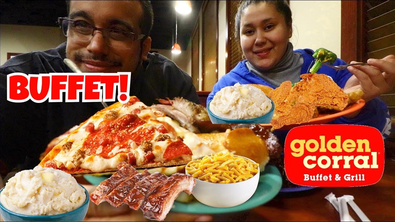 🍕 Cheesy Pizza, CRUNCHY Fried Chicken Buffet Mukbang / Golden Corral