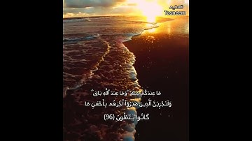مَا عِندَكُمْ يَنفَدُ ۖ وَمَا عِندَ اللَّهِ بَاقٍ ۗ  ( سورة النحل ) القارئ عبد الرحمن مسعد