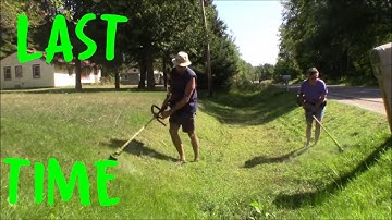 Weed Wacking the Long Ditch for the last time with the old trimmer