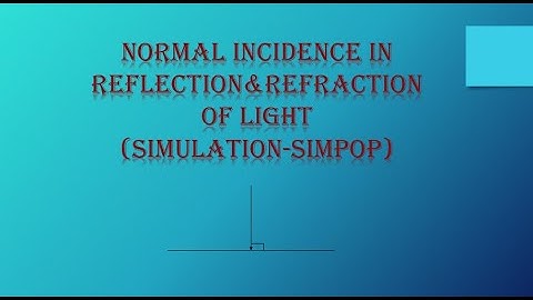 Normal incidence in Reflection and Refraction - Simulation video|Light|CBSE10-Physics
