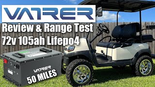 Vatrer 72v 105ah Lithium Golf Cart Battery Review & Range Test | SAVE MONEY WITH MY COUPON