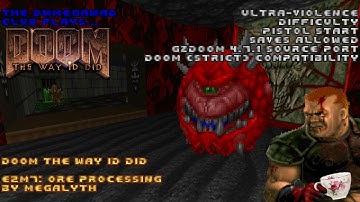 DWMegawad Club Playthrough: Doom The Way Id Did (+MIDI Pack) - E2M7 - Ore Processing