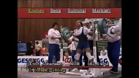Knut Johansen - VM 1987 - Totalt 762,5 kg (@ -82,5...