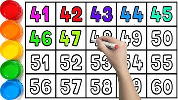 Coloring Page ||| Painting Numbers 41 to 60 Easy Step by Step for Kids - Ks Art