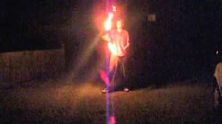 fire devil stick and fire breathing
