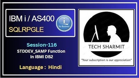 STDDEV_SAMP function in db2 sql | SQLRPGLE | ibmi training | sqlrpgle as400 | ibm db2 function