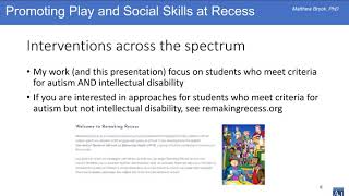 Famous Promoting Play and Social Skills at Recess Webinar Profile
