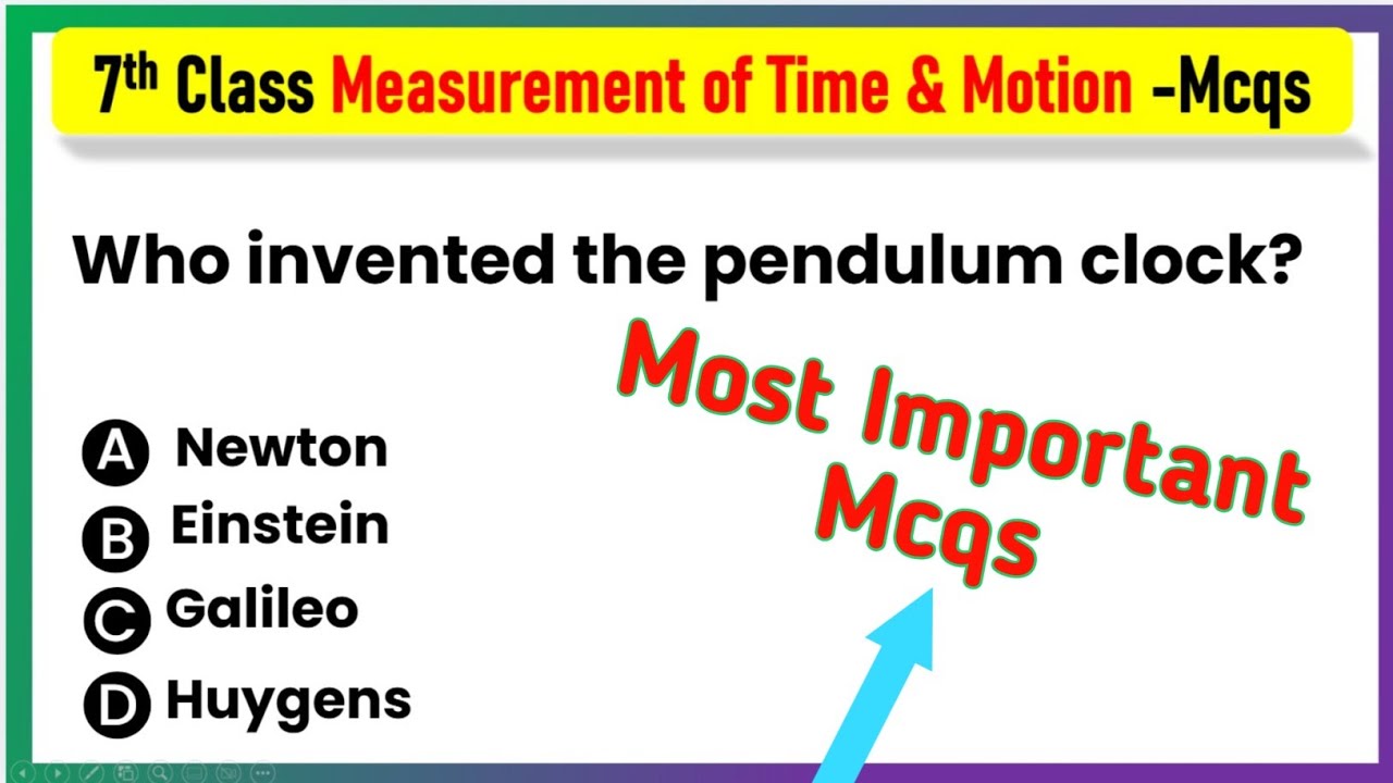 Measurement of Time and Motion – Class 7 Science Chapter 8 MCQ ...