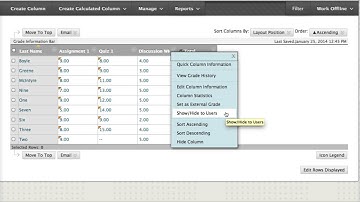 Hiding Blackboard Grade Center Columns