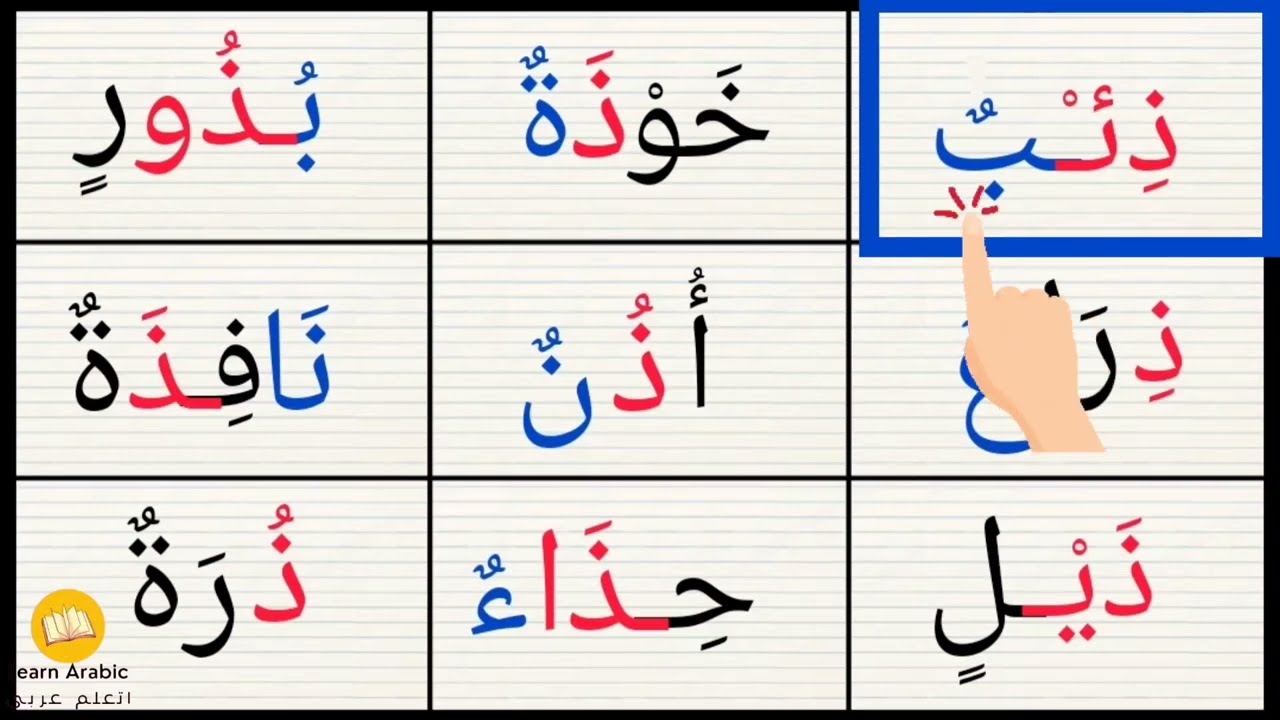 حرف الذال|تعلم حرف الذال|قراءة كلمات مع حرف الذال|حركة الفتحة|تعلم ...