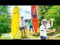 Googan 1v1 KAYAK Vs. SURFBOARD Fishing CHALLENGE!