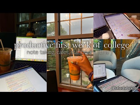 Productive first week of college vlog: studying, notes, stationery, plants & more | studybright
