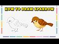 How to Draw a Sparrow – Small Bird Animal Drawing with Markers