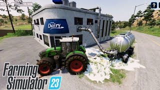 LLENAMOS a FULL la LECHERIA con el TRACTOR CISTERNA en FS23 | Farming simulator 23