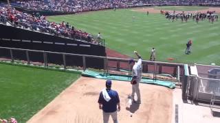 Josh Beckett warming up in bullpen before no-hitter vs. Phillies, 5/25/2014
