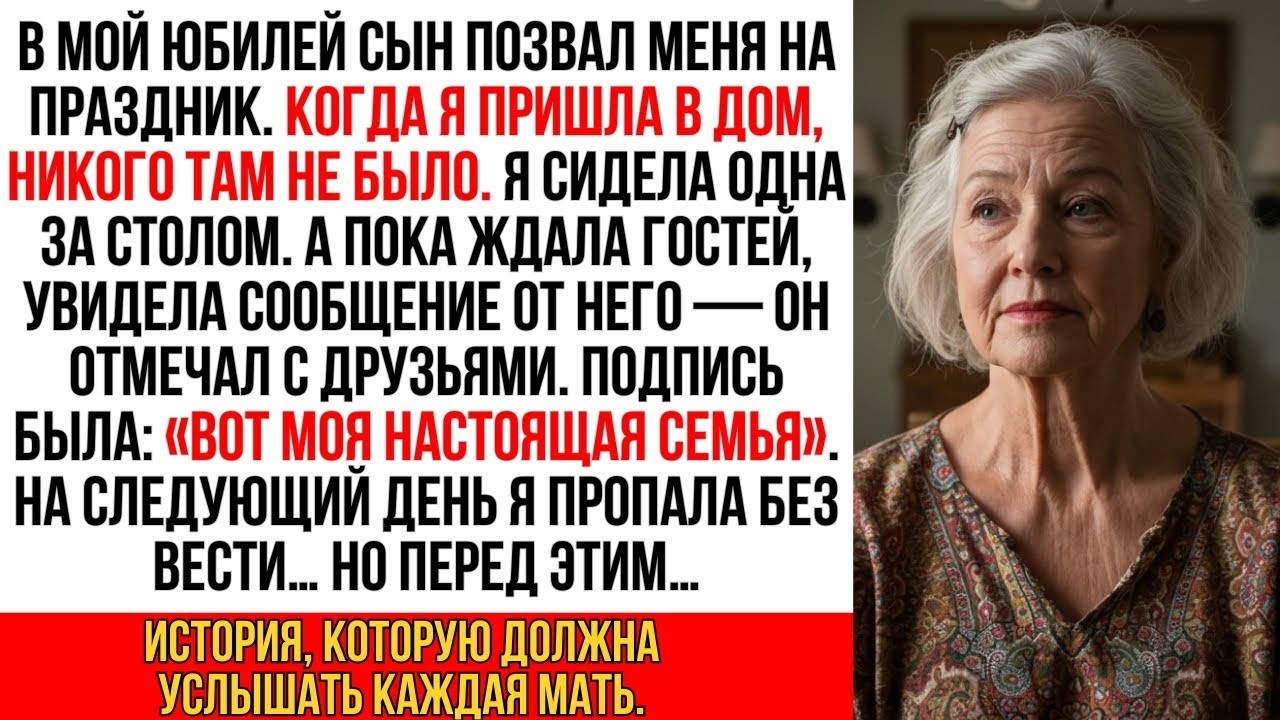 Я сидела одна в мой юбилей, пока мой сын отмечал с друзьями и называл их «настоящей семьей» Тогда я…