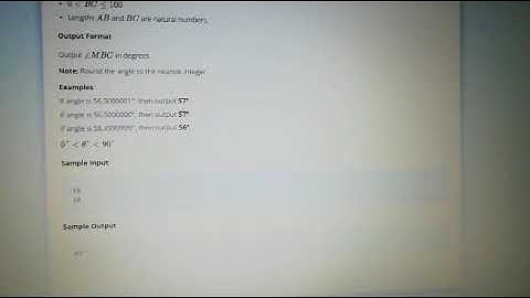 Find angle MBC Hackerrank solutions python