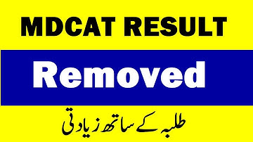 NMDCAT Result Cancelled - Results Deleted from Website - Removed result due to mistakes in Results