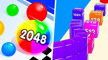 ⭐Tiktok Games Cube Run 2048, Ball Merge 2048 All Levels Gameplay Relax & Satisfying Mobile Game