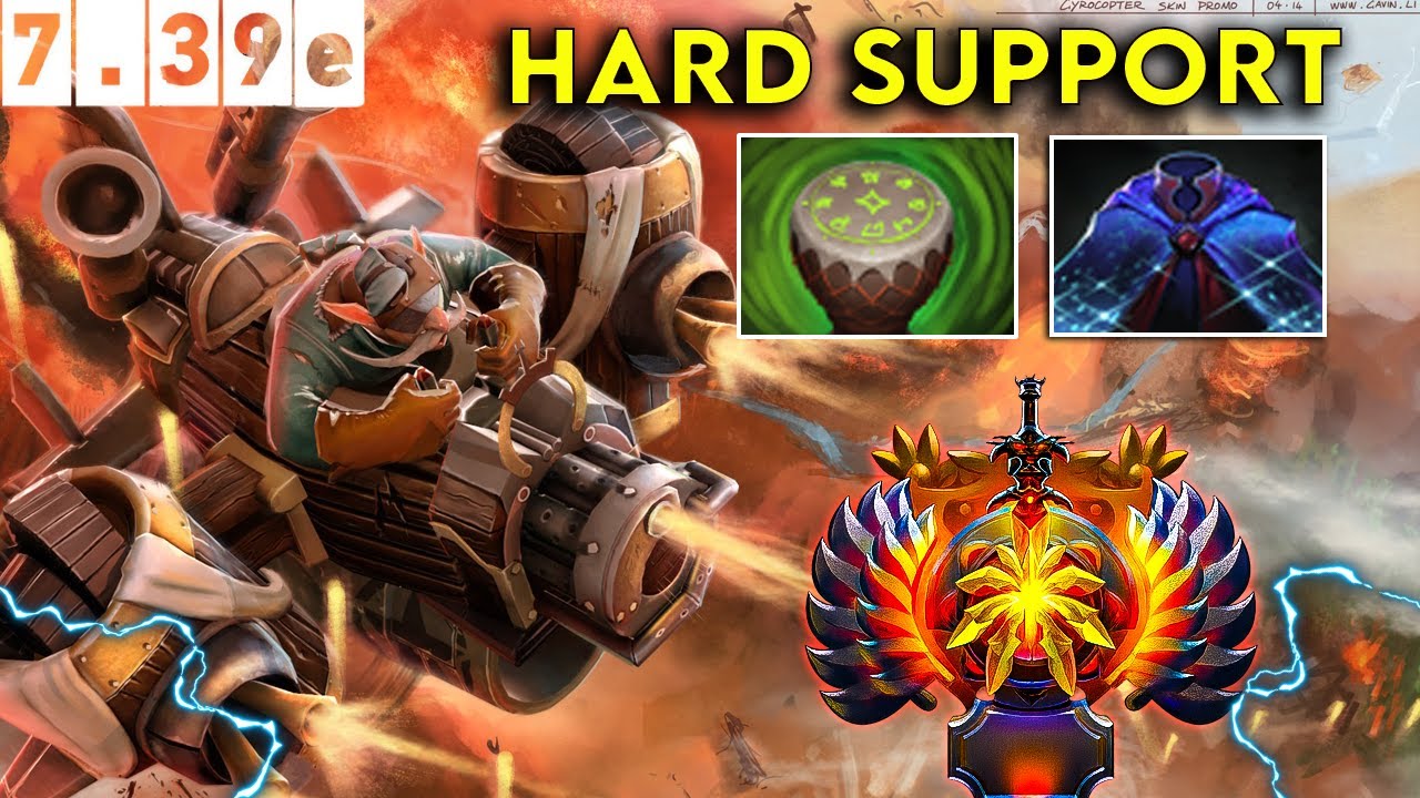 Gyrocopter Immortal Hard Support - Dota 2 Patch 7.39e Pro Pub Gameplay ...
