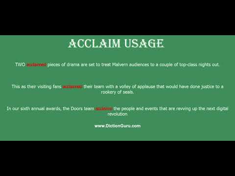 acclaim: How to pronounce acclaim with Phonetic and Examples