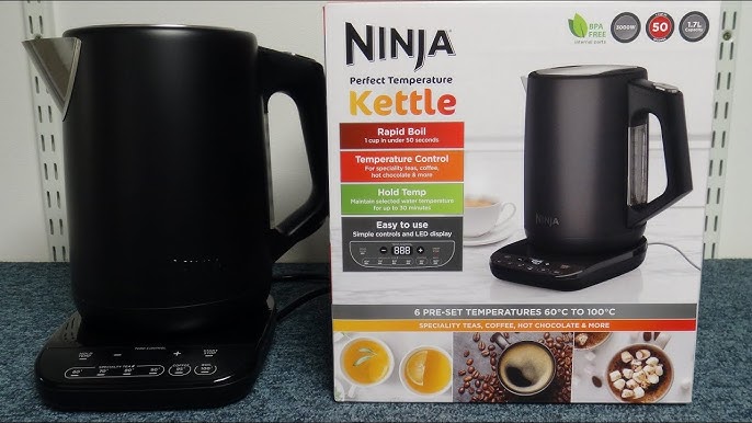  Ninja KT200 Precision Temperature Electric Kettle, 1500 watts,  BPA Free, Stainless, 7-Cup Capacity, Hold Temp Setting, Silver: Home &  Kitchen