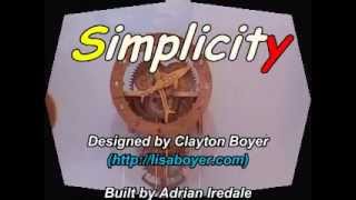 Simplicity - A Wooden Mechanism Clock Designed by Clayton Boyer - get his plans at : http://lisaboyer.com Built by Adrian Iredale. A wooden clock that is easy to build and ...