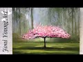 ”LITTLE PINK TREE”  🌸 15 minutes! REAL TIME, STEP BY STEP TUTORIAL | ACRYLIC