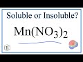 Solubility of Manganese(II) Nitrate