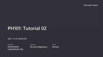 PH101: Tutorial 02; Problems and Attempts to Solve