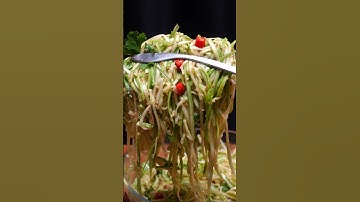 🥒 Zucchini Noodles in Spicy Tangy Sauce |  (ASMR Sound On) #cooking #asmr