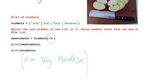 Slicing lists in Python