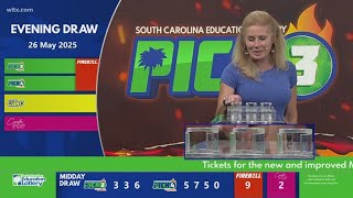 Evening SC winning lottery numbers for May 26, 2025