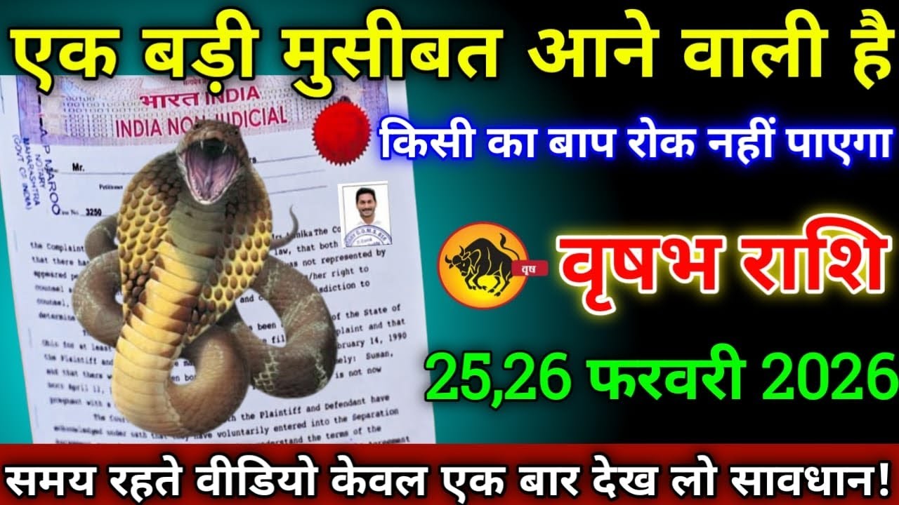 वृषभ राशि वालों 25,26 फरवरी 2026 से एक बड़ी मुसीबत आने वाली है किसी का बाप रोक नही पाएगा सावधान!