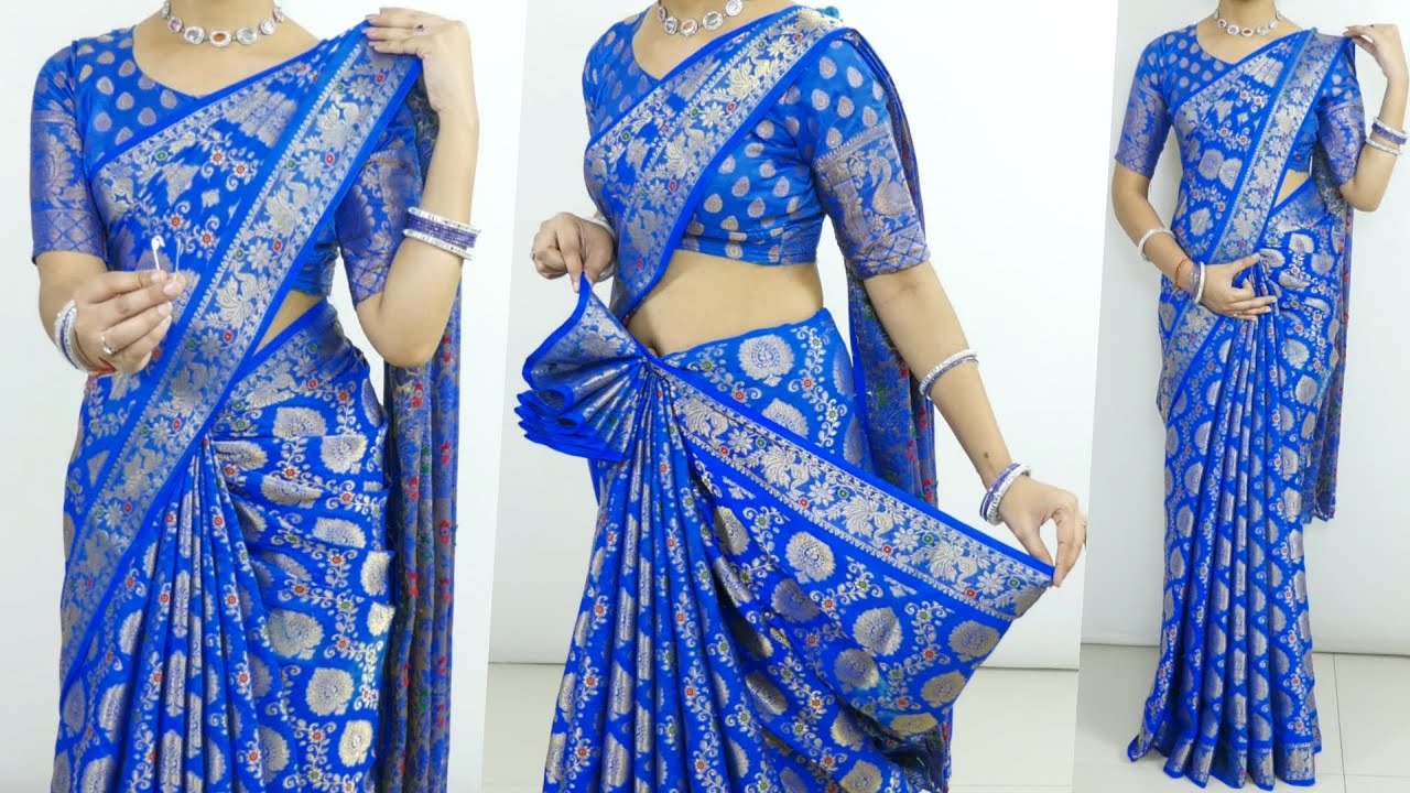 Heavy Silk Saree Draping Tutorial For Wedding Guests |  Easy Saree Hack With Perfect Pleats