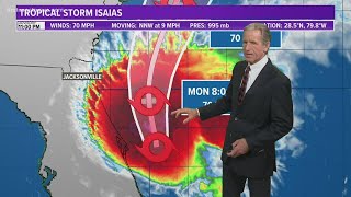 Tracking Isaías: Tropical storm nears hurricane strength, but no changes to forecast impacts to our