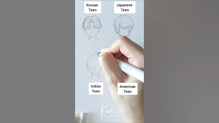 How to draw anime hair Korean vs Japanese vs Indian vs American #howtodrawanime #animehairstyle